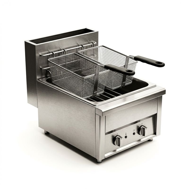 Commercial deep fryer with temperature control for restaurant use